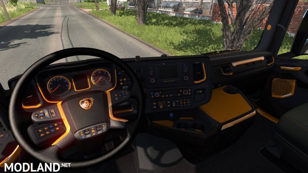 Black and Orange Interior for Scania