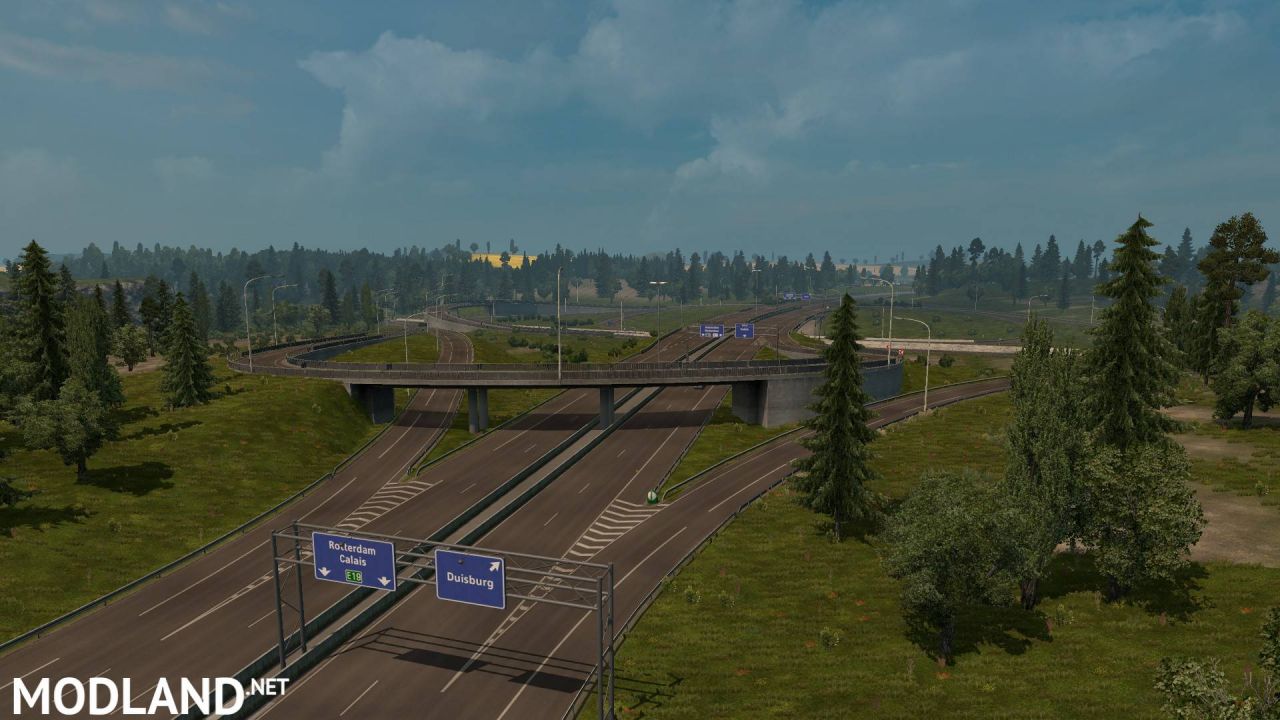 Rotterdam Brussel Highway X Calais Duisburg Road Intersection Mod (NO DLC IS REQUIRED)