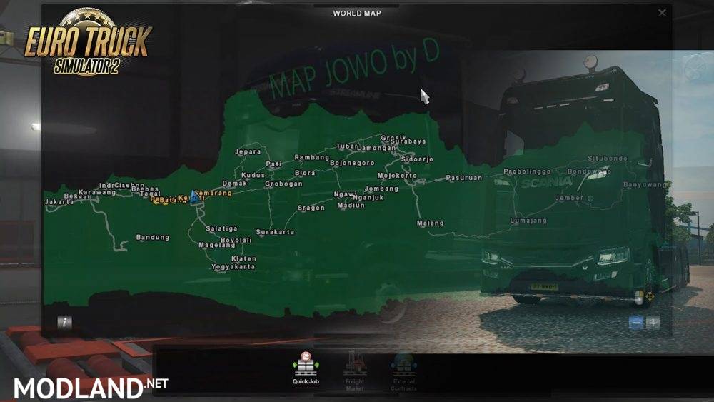 Map Jowo v 7.2 (Indonesian Map for ETS2 v1.30)