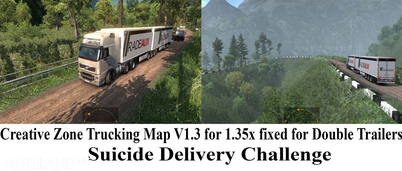 Creative Zone Trucking Map V1.3  for 1.35x fixed for DOUBLE Trailers