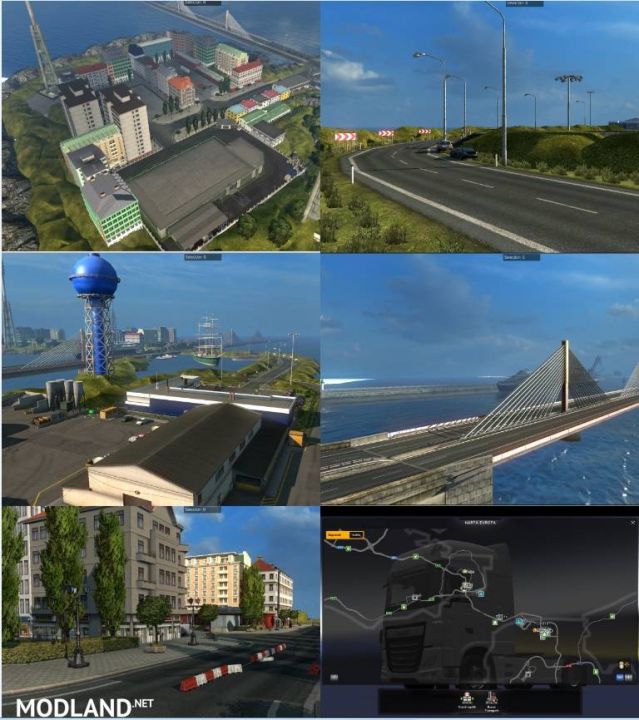 Bridge from Calais to Dover and City on Island