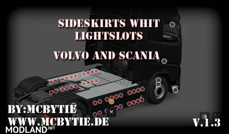 Siteskirts whit Lightslots für Volvo und Scania
