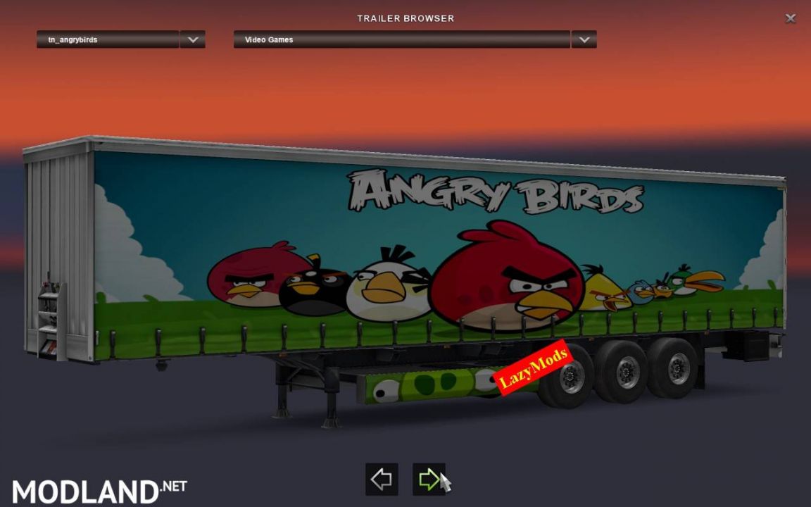 ETS2 mods: Angry Birds Trailer by LazyMods 