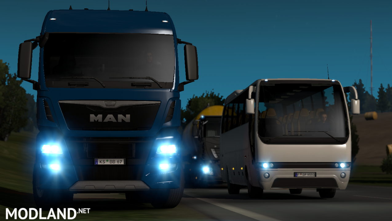 Man TGX euro6 blue  xneon lights