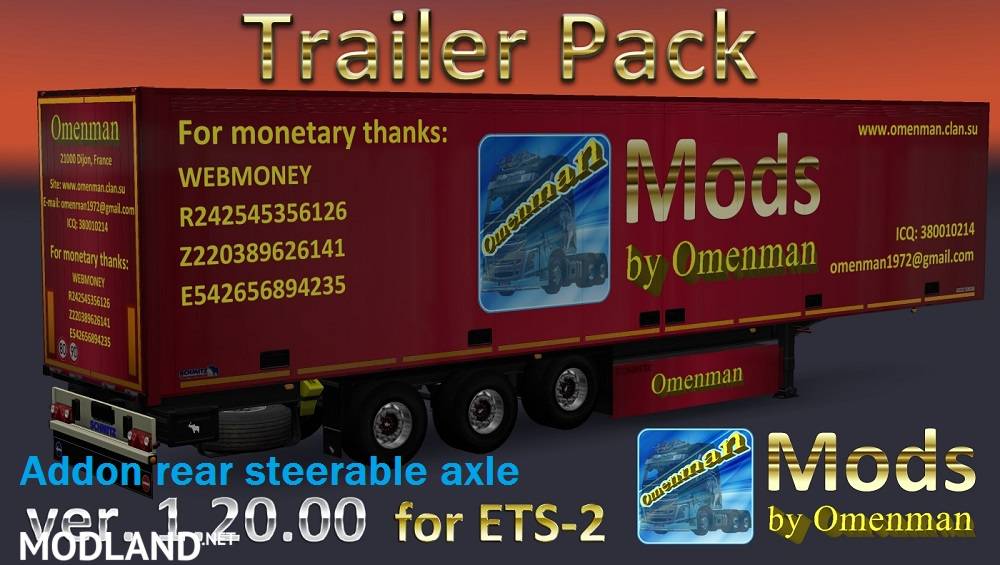 Addon Rear Steerable Axle for Trailer Pack 1.20