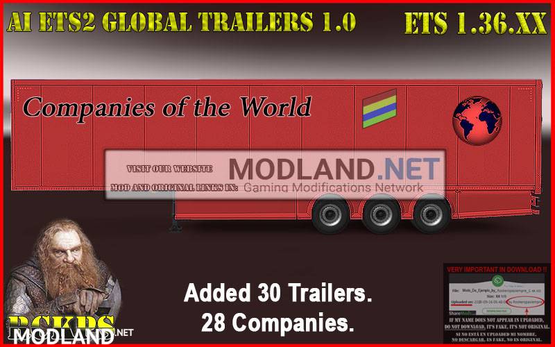 AI ETS2 Global Trailes Rckps 1.0 For 1.36.x