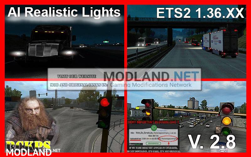 AI Realistic lights V 2.8 for ETS2 1.36.x