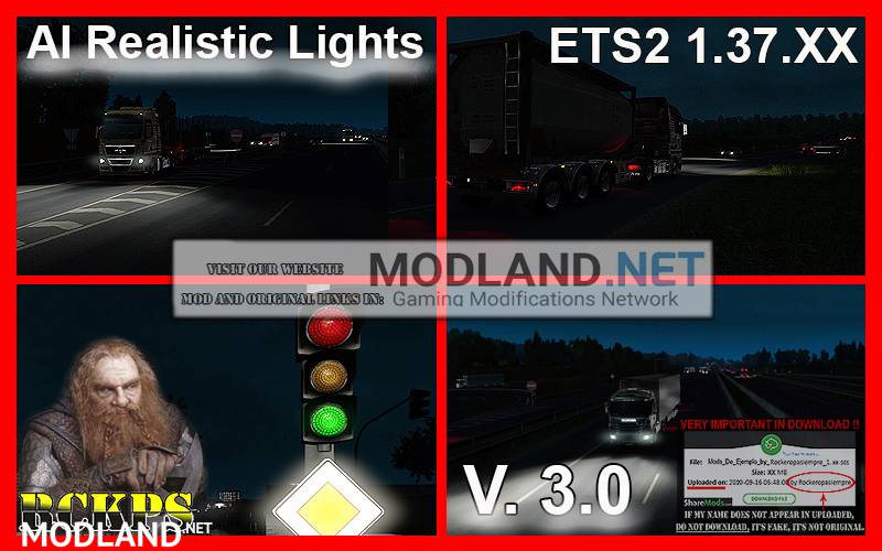 AI Realistic lights V. 3.0 For ETS2 1.37.x