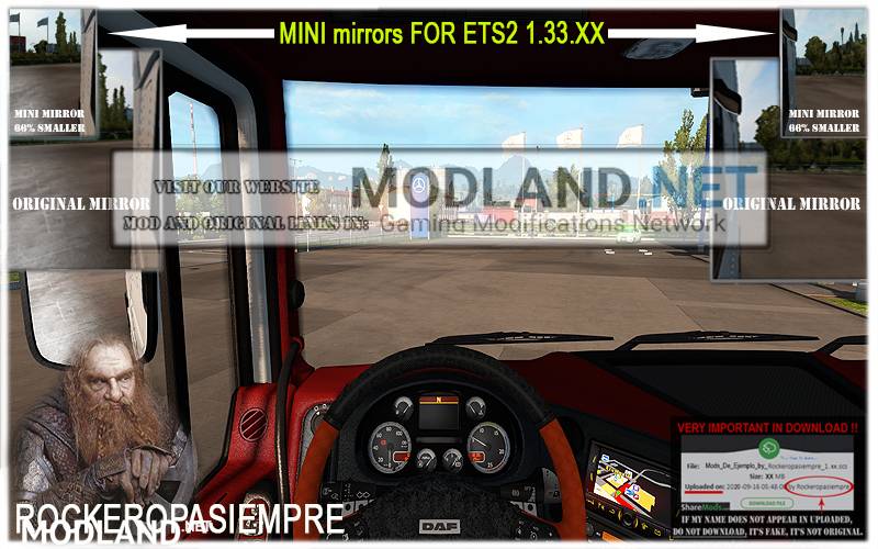 Mini mirrors for ETS2 1.33.x