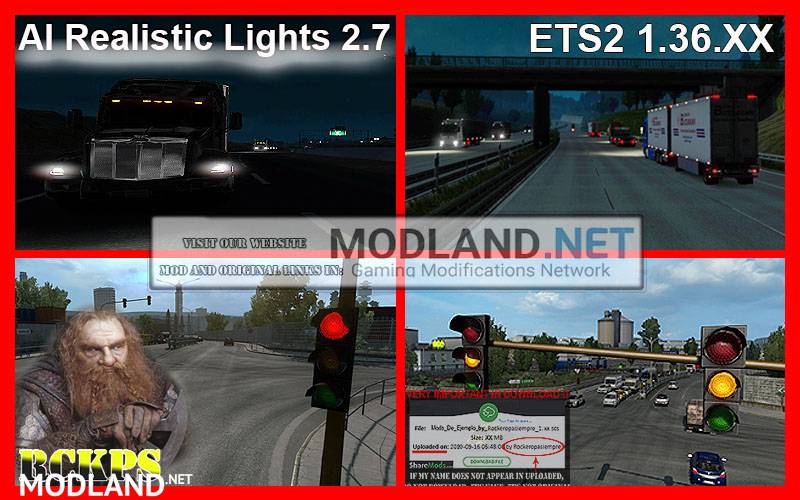AI Realistic lights V 2.7 for ETS2 1.36.x