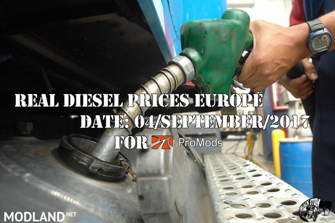 REAL DIESEL PRICES IN EUROPE FOR PROMODS 2.20 (DATE 04/09/2017)