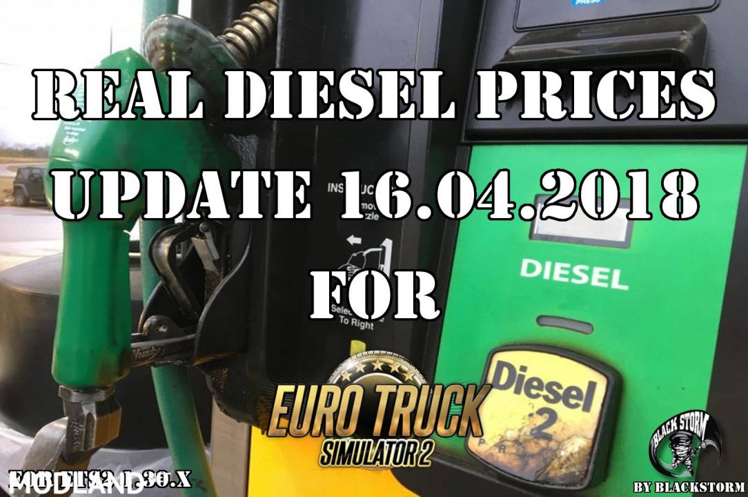 Real Diesel Prices for Euro Truck Simulator 2 map (updated 16/04/2018)