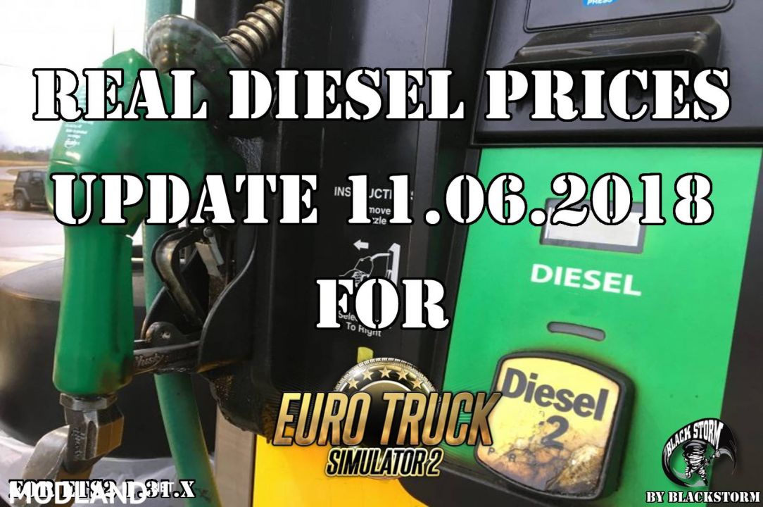 Real Diesel Prices for Euro Truck Simulator 2 map (update 11.06.2018)