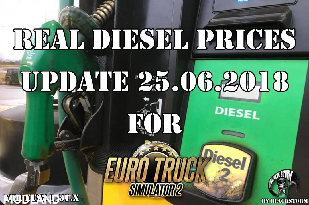 Real Diesel Prices for Euro Truck Simulator 2 map (updated 25.06.2018)