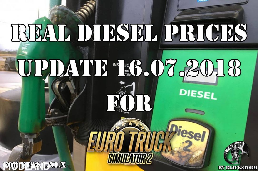 Real Diesel Prices for Euro Truck Simulator 2 map (upd. 16.07.2018)