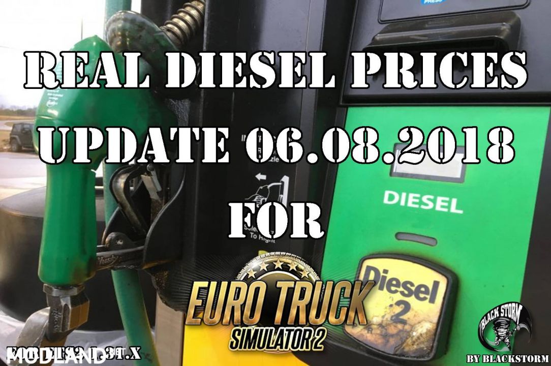 Real Diesel Prices for Euro Truck Simulator 2 map (upd.06.08.2018)
