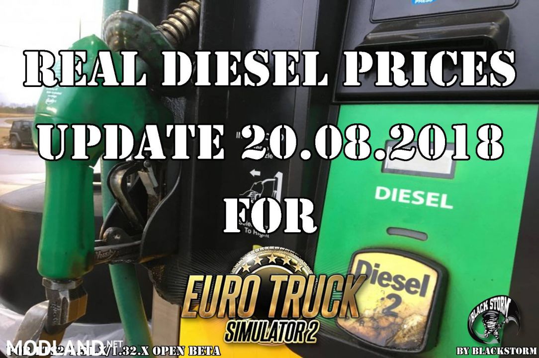 Real Diesel Prices for Euro Truck Simulator 2 map (udp.20.08.2018)