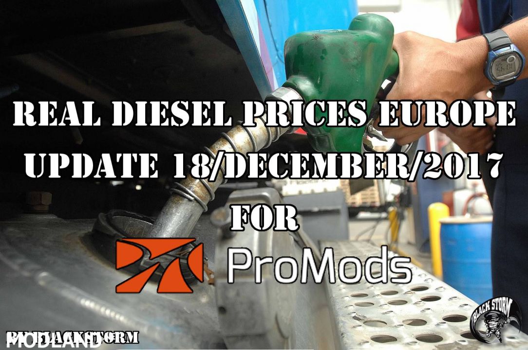 Real Diesel Prices for Europe for Promods 2.25 (Date: 18/12/2017)