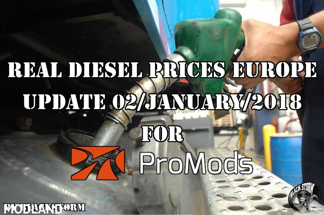 Real Diesel Prices for Europe for Promods 2.25 (Date: 02/01/2017)