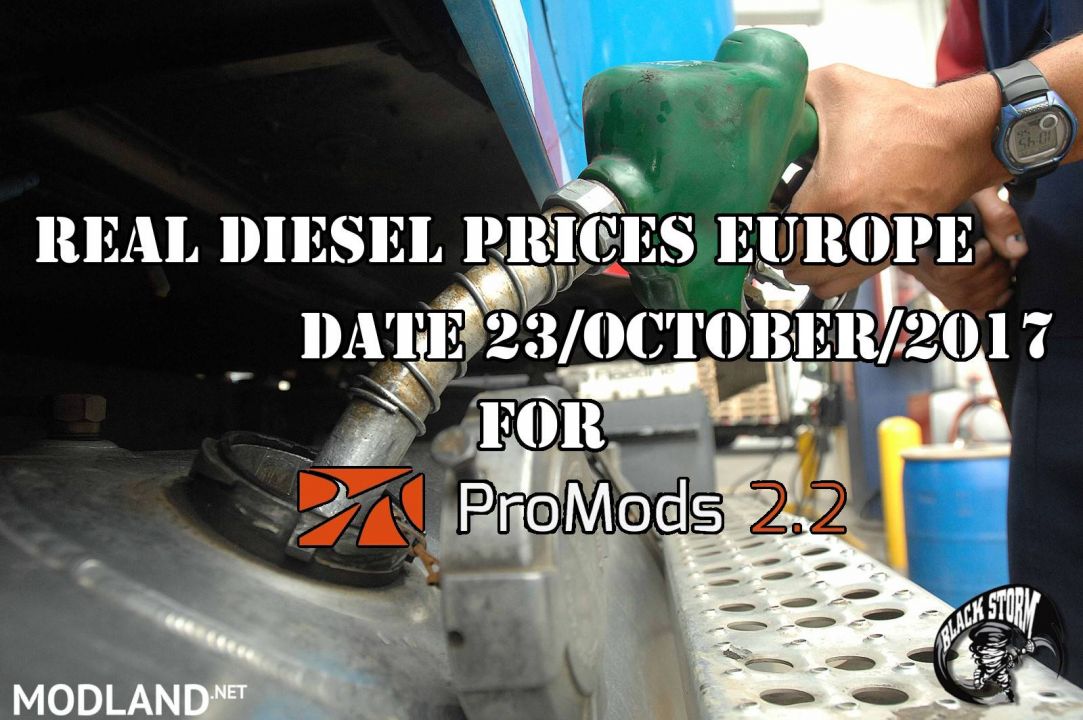 REAL DIESEL PRICES FOR EUROPE FOR PROMODS 2.20 (DATE: 23/10/2017)