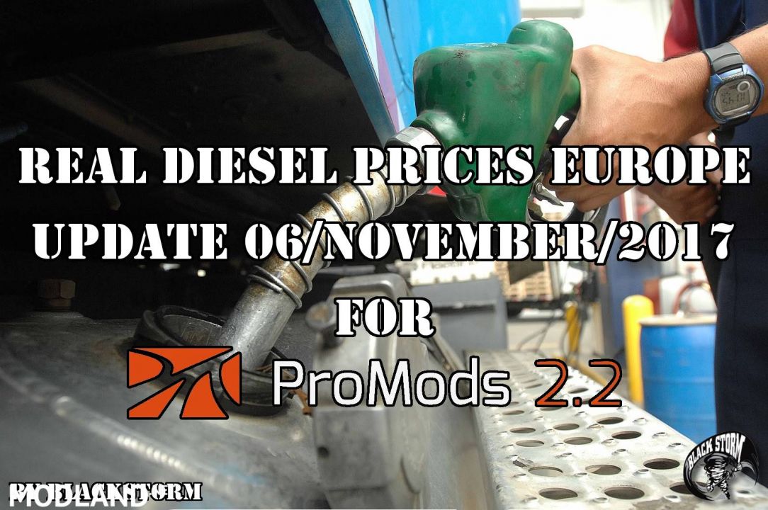 Real Diesel Prices for Europe for Promods 2.20 (Date: 06/11/2017)