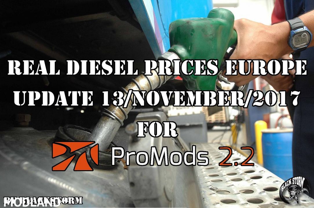 REAL DIESEL PRICES FOR EUROPE FOR PROMODS 2.20 (DATE: 13/11/2017)