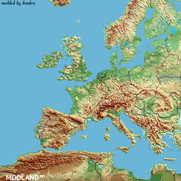 Europamap in color for TSM 6.2