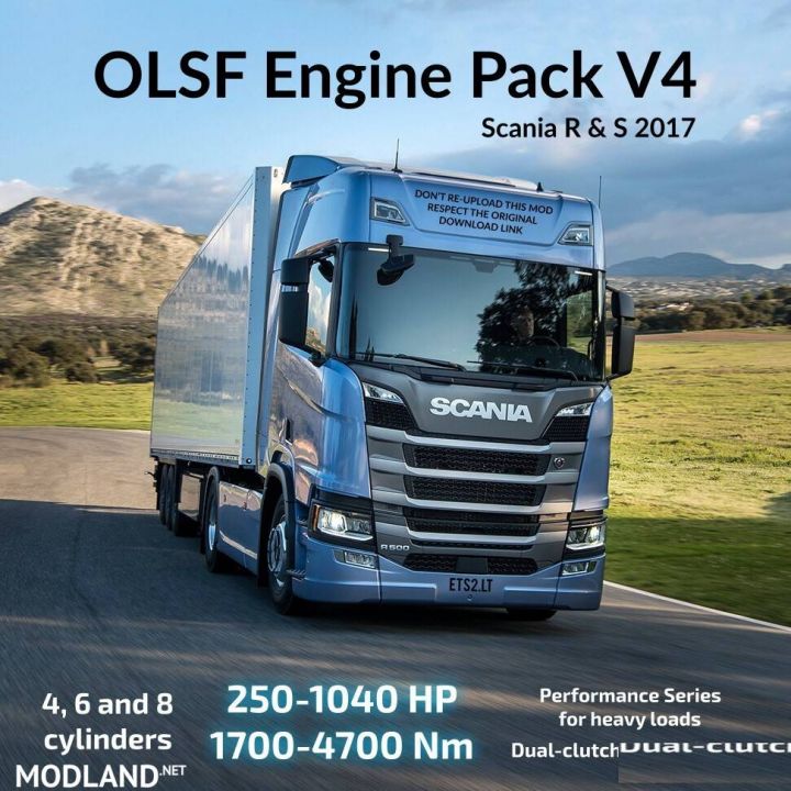 OLSF Engine Pack V4 for Scania R & S 2017 – ETS2 1.30.x