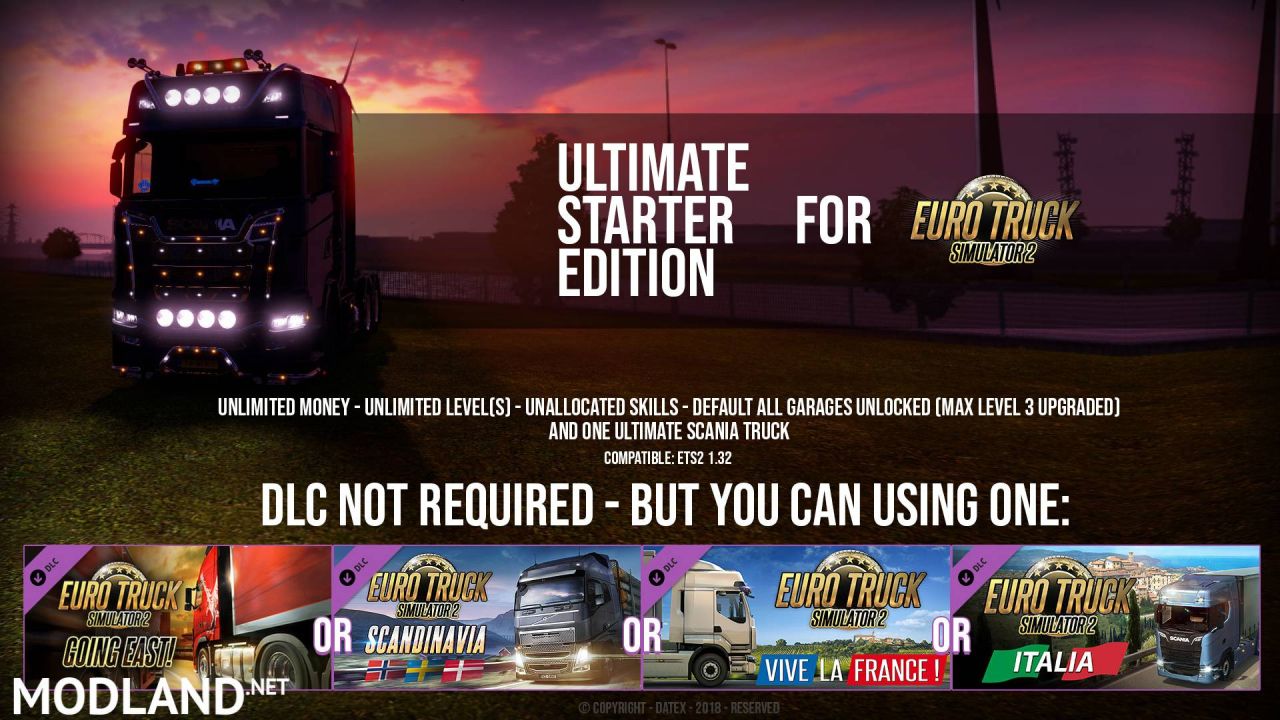 Ultimate Starter Edition – ETS2 SaveGame – By: Datex (All DLC(S) supported)