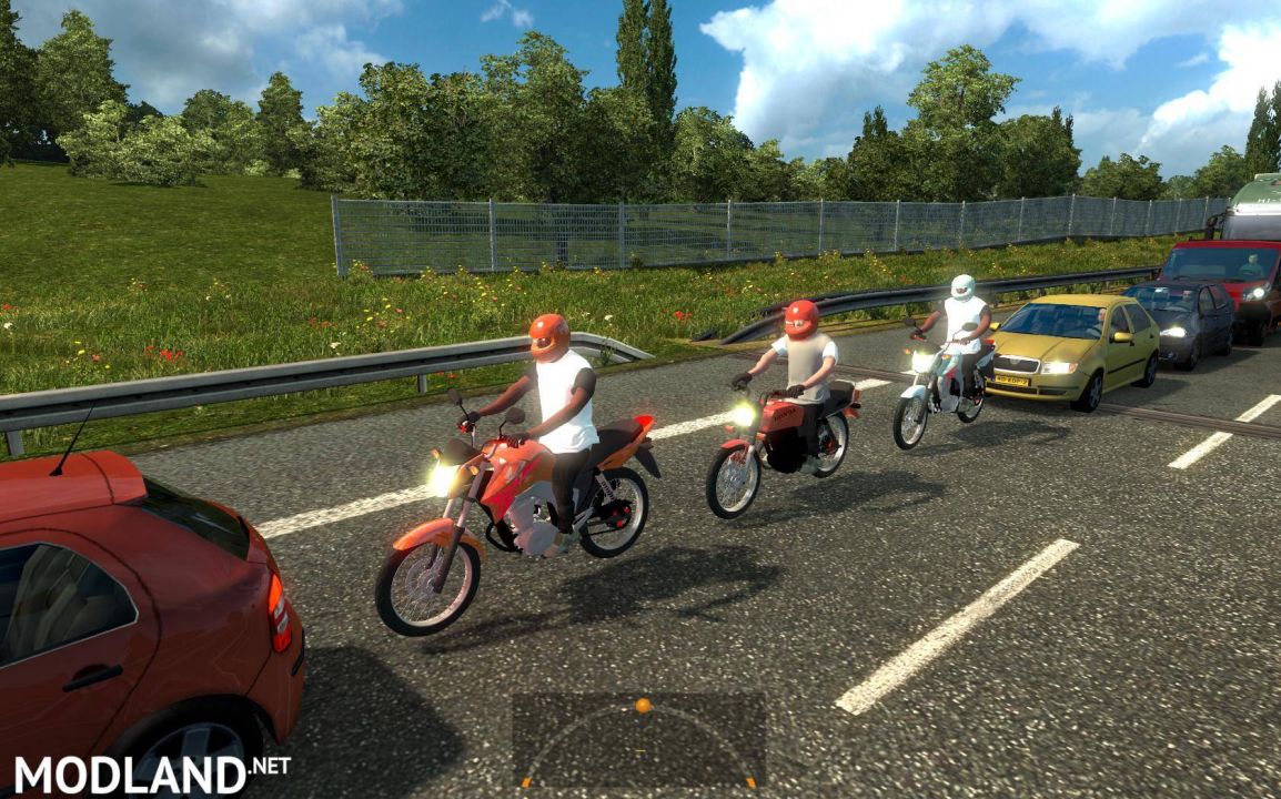 Bikers in traffic for 1.23 and 1.24