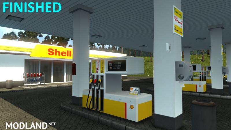 Realistic European petrol station