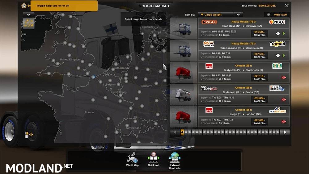 Realistic cargo weights v1.0 - ETS 2