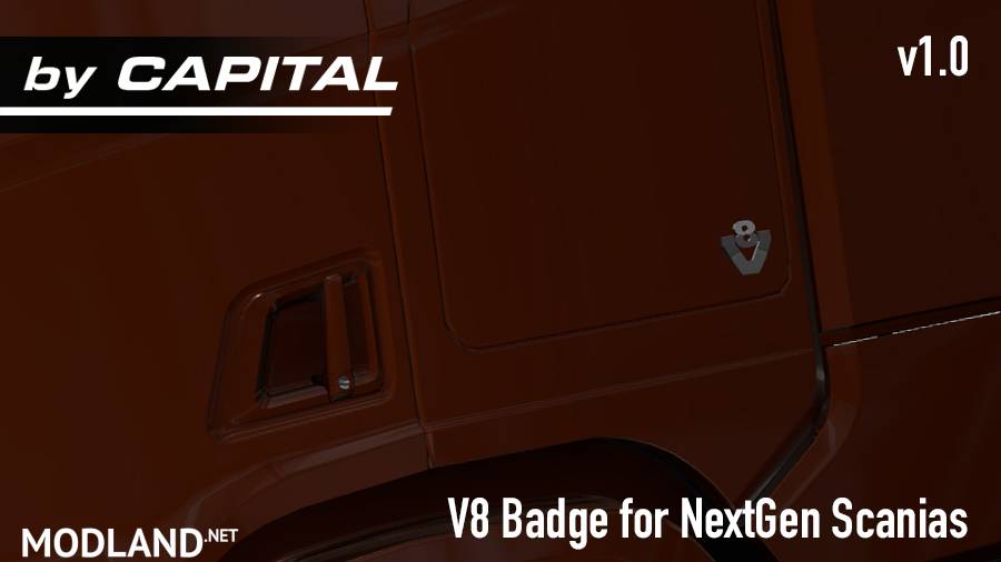 V8 Cabin badges for NextGen Scanias