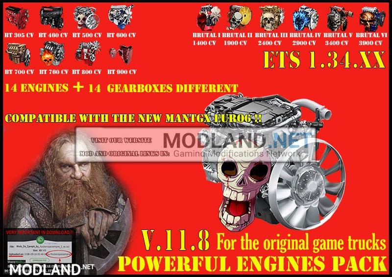 Pack Powerful engines + gearboxes V.11.8 for 1.34.x