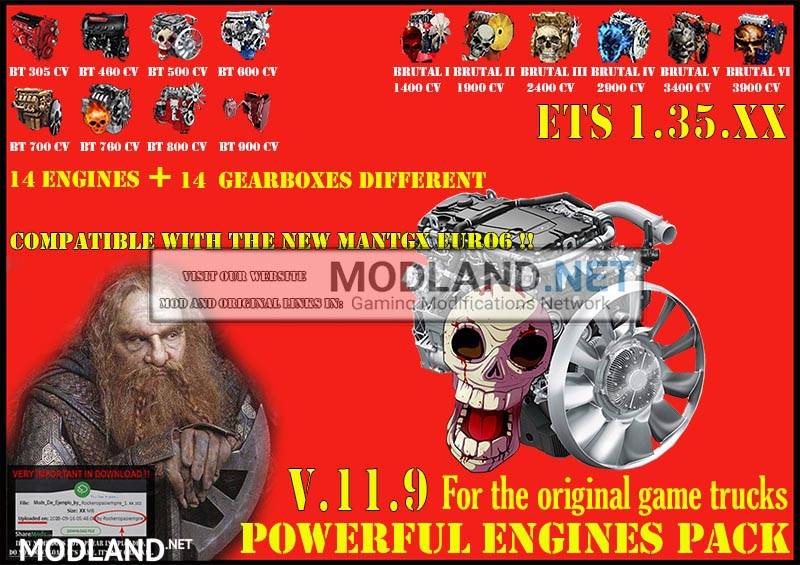 Pack Powerful engines + gearboxes V.11.9 for 1.35.x