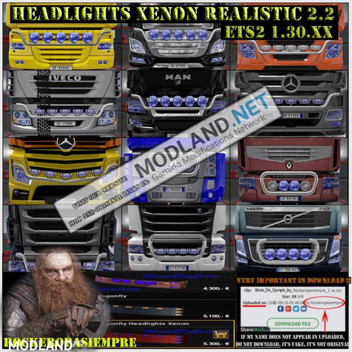 Headlights Xenon Realistic and Visors Rockeropasiempre 2.2