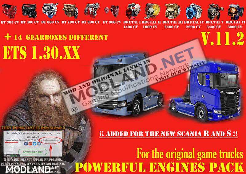 Pack Powerful engines + gearboxes V.11.2 for 1.30.XX