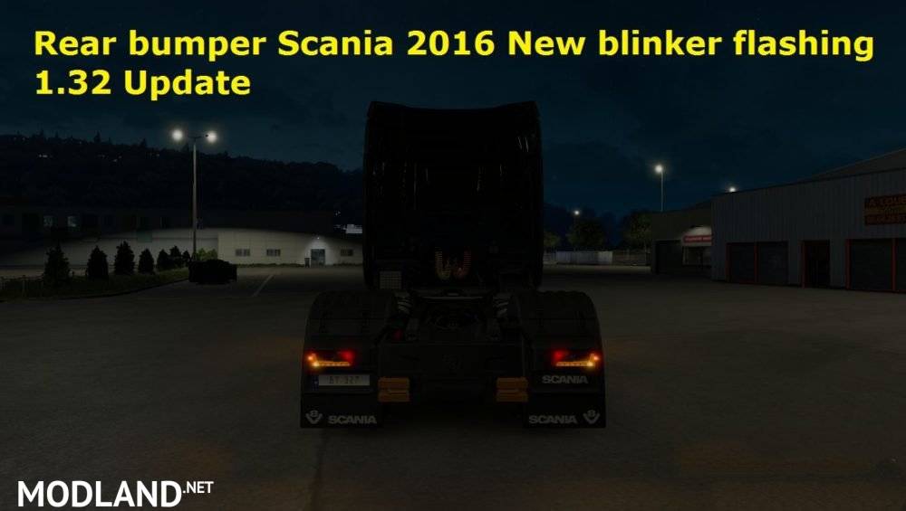 REAR BUMPER SCANIA 2016 NEW BLINKER FLASHING 1.32 UPDATE
