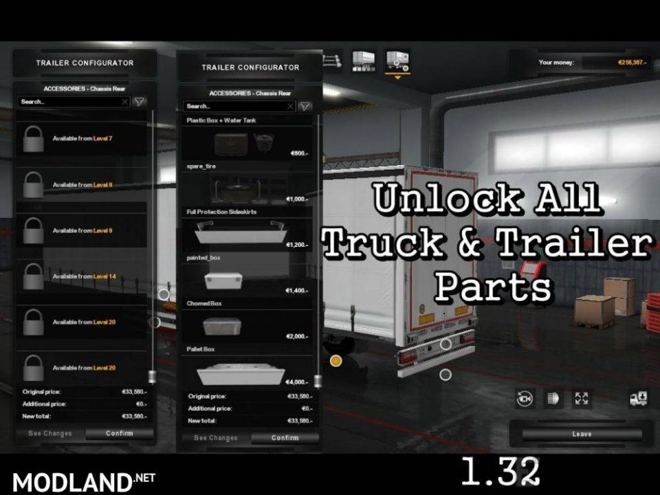Unlock All Truck & Trailer Parts 1.32 Beta