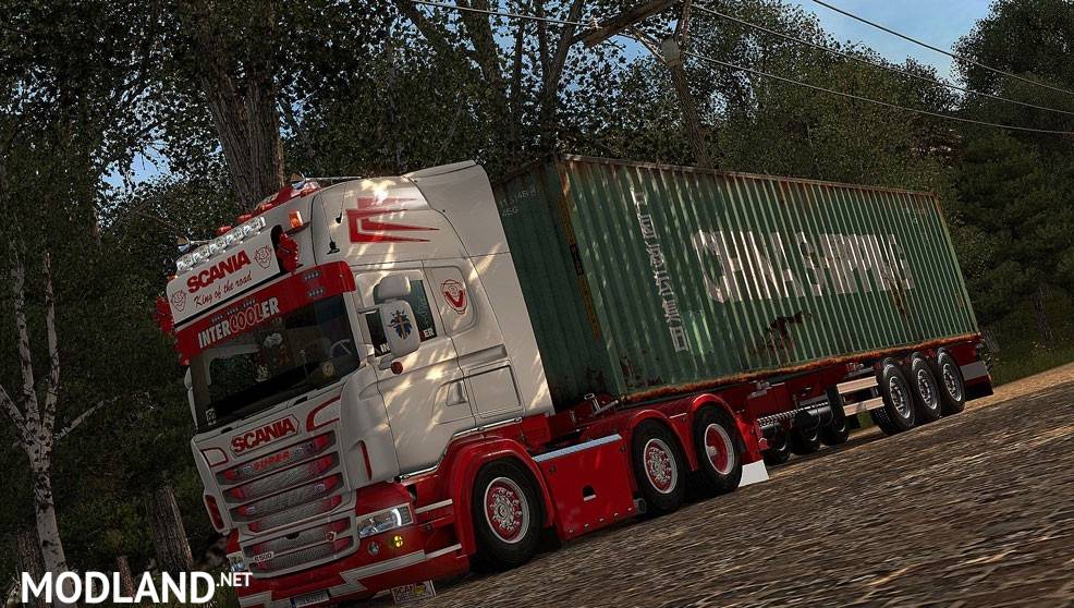Scania R & Streamline (RJL) White & Red Skin + Accessory