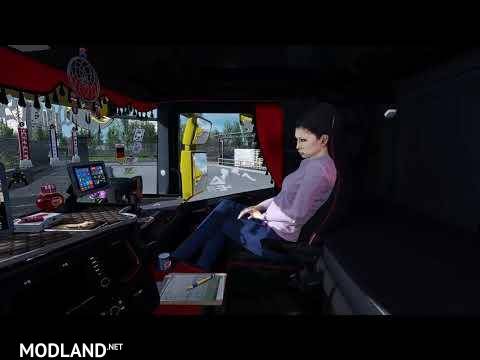 Animated female passenger in truck 1.32