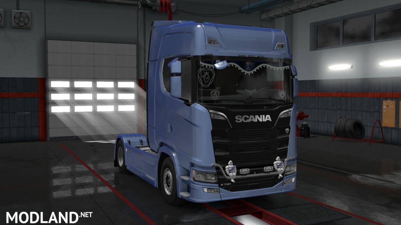 LED Plate & Grill & Curtain & Logo (Mighty_Griffin) For scania S 2016 