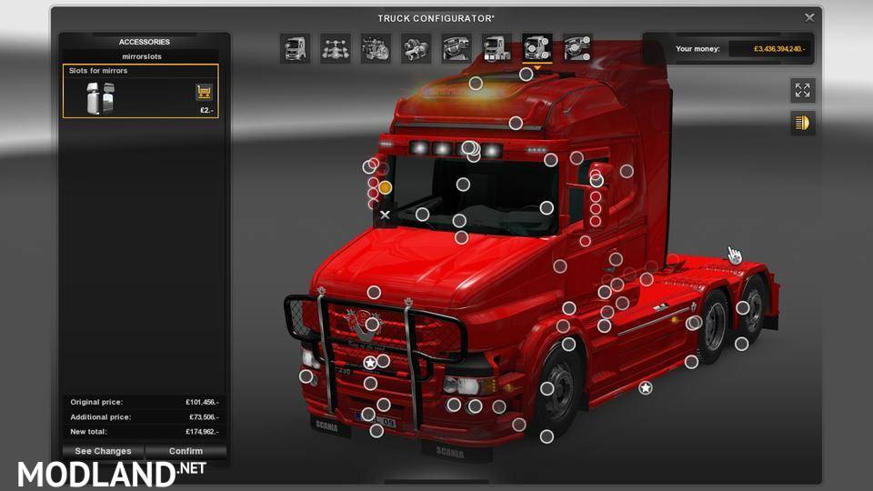 RJL's Scania T & Scania R Accessories ReMoled V8 R3.1