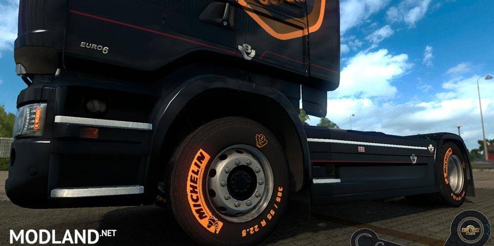 Scania V8 Michelin Orange Tires
