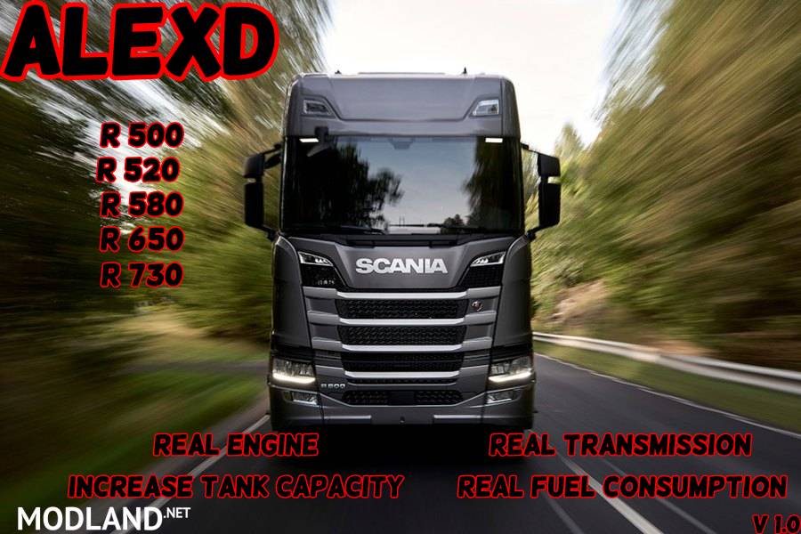ALEXD Scania R Real Engine and Transmission