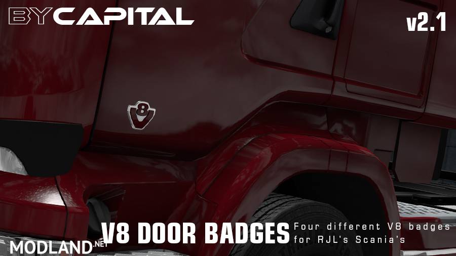 V8 Door badges for RJL Scanias - ByCapital