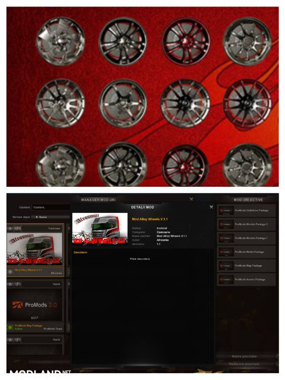 Alloy Wheels Mod v 1.1 ETS 2