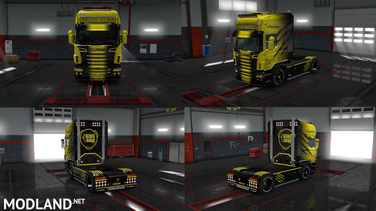 Combo Skin Pack BlackClaw for_Scania_RS_RJL v5.7 для Euro Truck Simulator 2 (v1.31)