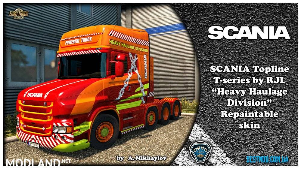 TS Scania Heavy Haulage Division repaintable Skin for RJL