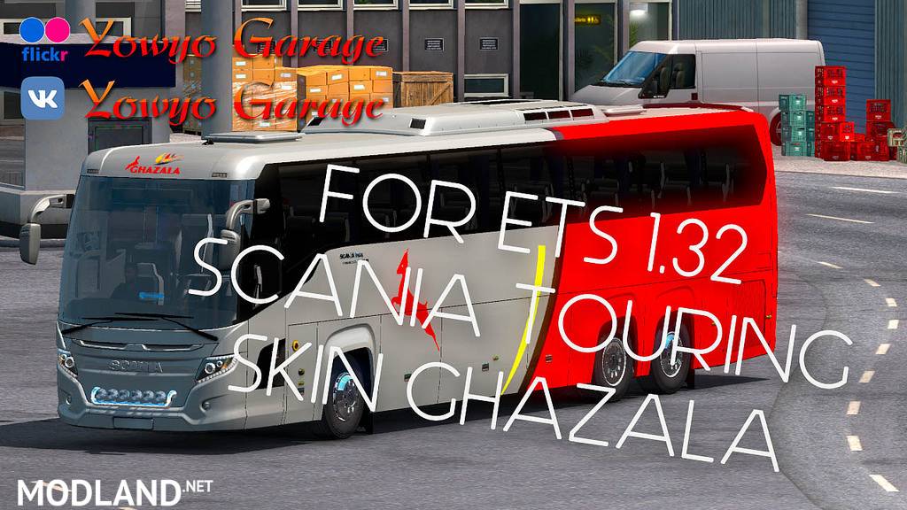 Scania Touring Bus - Skin Ghazala For ETS2 1.32.x